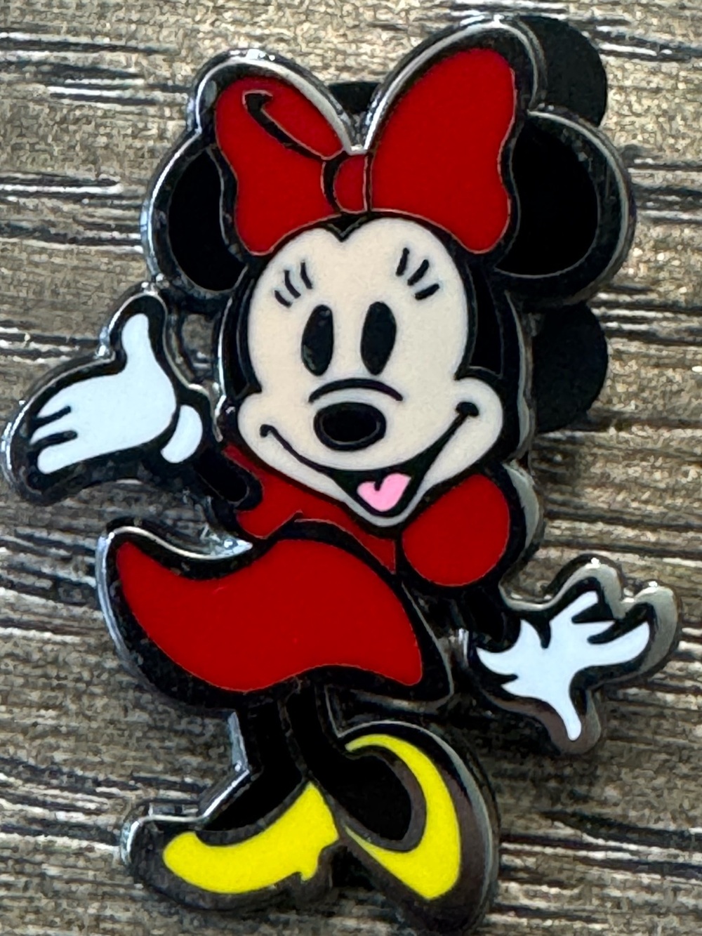 Disney Minnie Mouse Red Black White Yellow Enamel Brooch Pin